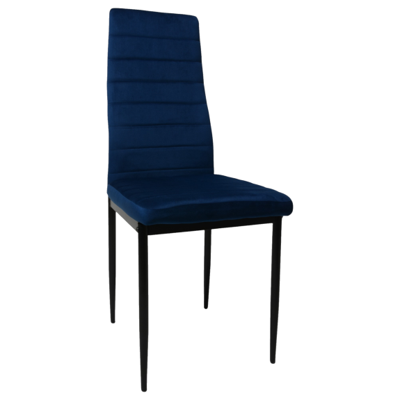 Zestaw 4 szt krzeseł DankorDesign Brand granatowy welur