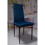 Zestaw 4 szt krzeseł DankorDesign Brand granatowy welur