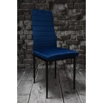 Zestaw 4 szt krzeseł DankorDesign Brand granatowy welur