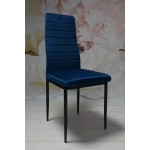 Zestaw 4 szt krzeseł DankorDesign Brand granatowy welur