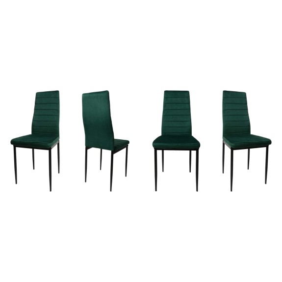 Zestaw 4 szt krzeseł DankorDesign Brand zieleń butelkowa welur