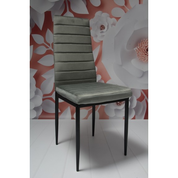 Zestaw 4 szt krzeseł DankorDesign Brand szary welur