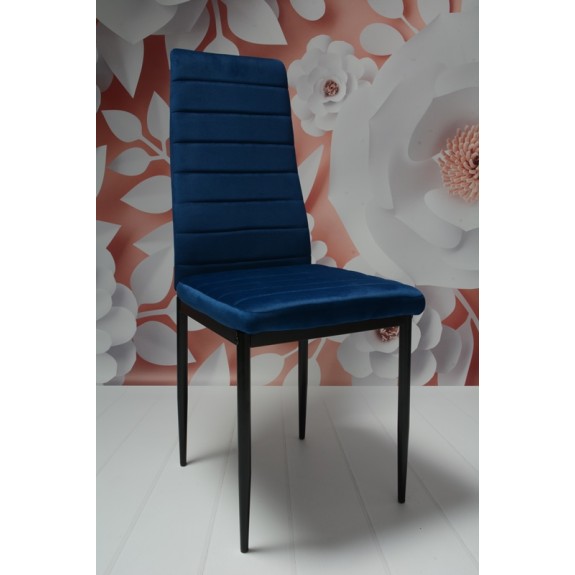 Zestaw 6 szt krzeseł DankorDesign Brand welur granatowy
