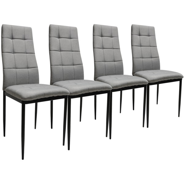Zestaw 4 KRZESEŁ Dankor Design  Solden tapicerowane szary tkanina przeszywane kuchnia HIT