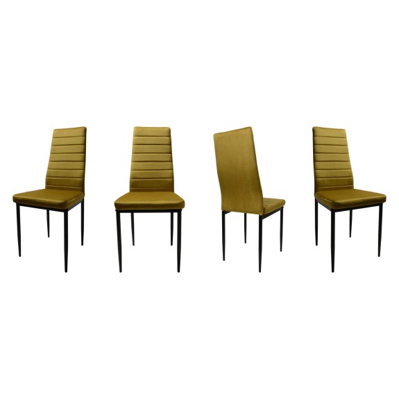 Zestaw 6 szt krzeseł DankorDesign Brand welur złoty