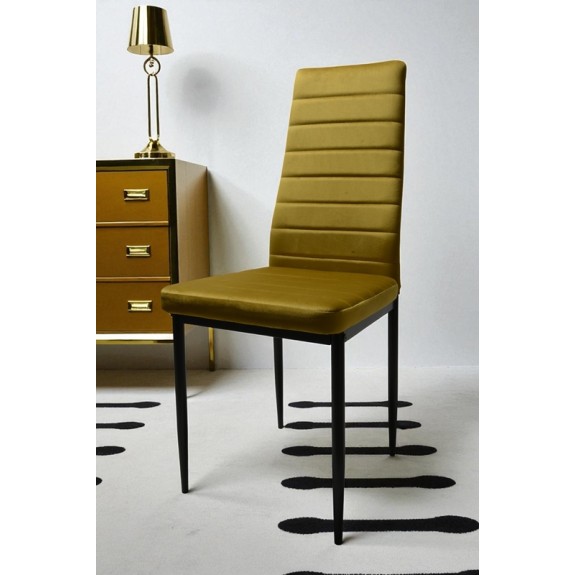 Zestaw 6 szt krzeseł DankorDesign Brand welur złoty