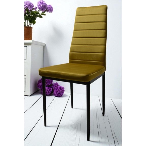 Zestaw 6 szt krzeseł DankorDesign Brand welur złoty