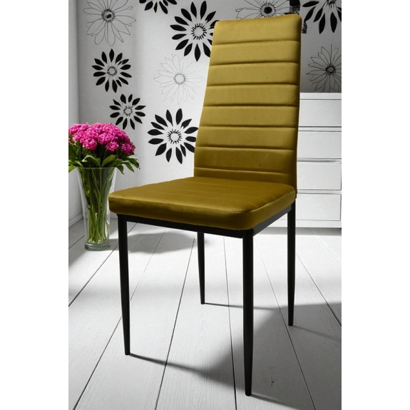 Zestaw 6 szt krzeseł DankorDesign Brand welur złoty