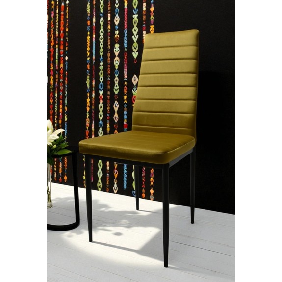 Zestaw 6 szt krzeseł DankorDesign Brand welur złoty