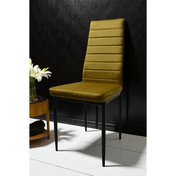 Zestaw 6 szt krzeseł DankorDesign Brand welur złoty