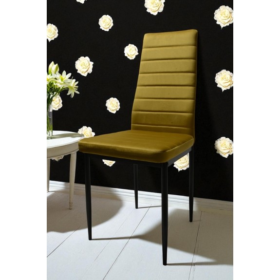 Zestaw 6 szt krzeseł DankorDesign Brand welur złoty