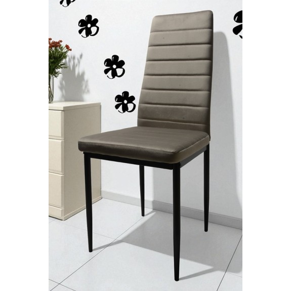 Zestaw 6 szt krzeseł DankorDesign Brand welur mleczno szary