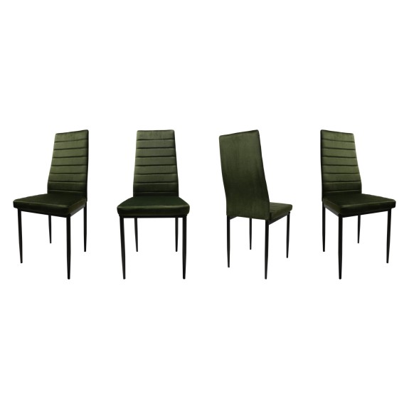 Zestaw 4 szt krzeseł DankorDesign Brand welur zielony khaki