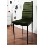 Zestaw 4 szt krzeseł DankorDesign Brand welur zielony khaki