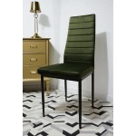 Zestaw 4 szt krzeseł DankorDesign Brand welur zielony khaki