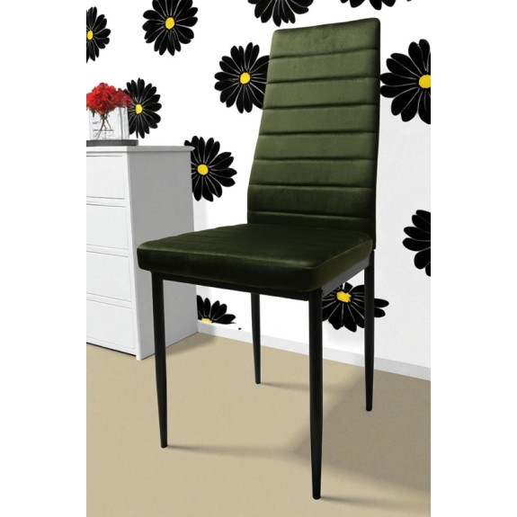 Zestaw 4 szt krzeseł DankorDesign Brand welur zielony khaki