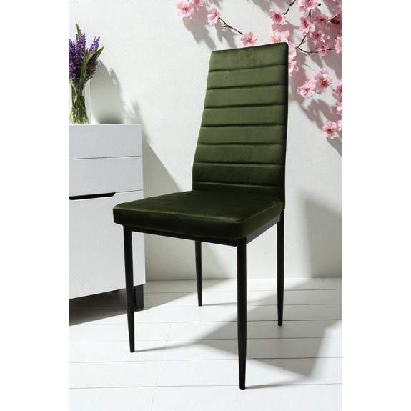 Zestaw 4 szt krzeseł DankorDesign Brand welur zielony khaki