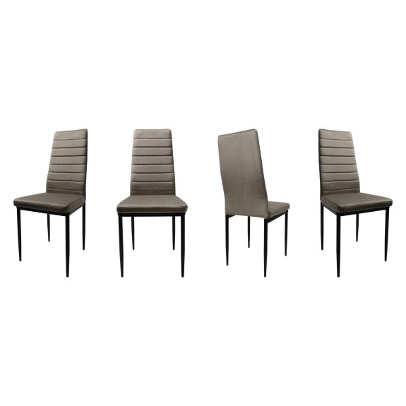 Zestaw 4 szt krzeseł DankorDesign Brand welur mleczno szary