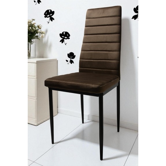 Krzesło DankorDesign Brand welur brązowy