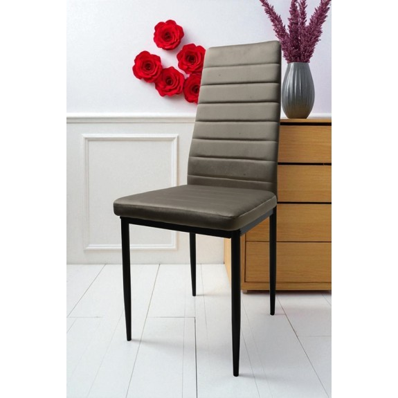 Krzesło DankorDesign Brand welur mleczno szary