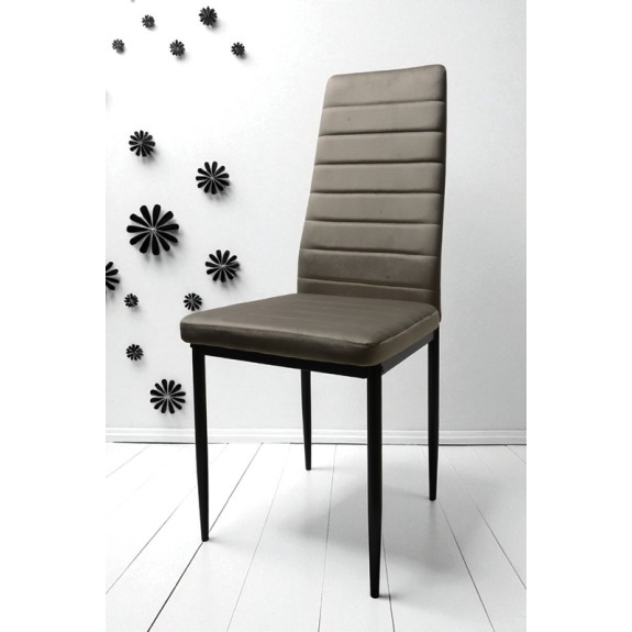 Krzesło DankorDesign Brand welur mleczno szary