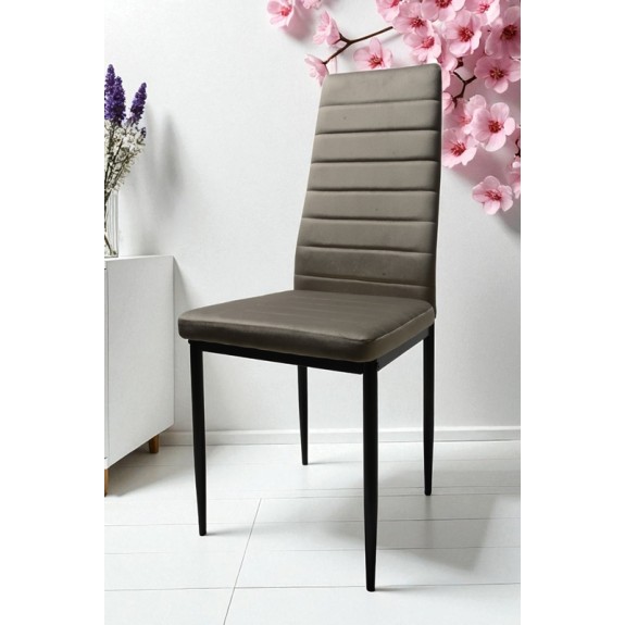 Krzesło DankorDesign Brand welur mleczno szary