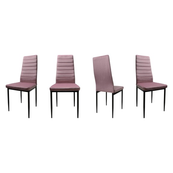Krzesło DankorDesign Brand welur pudrowy róż