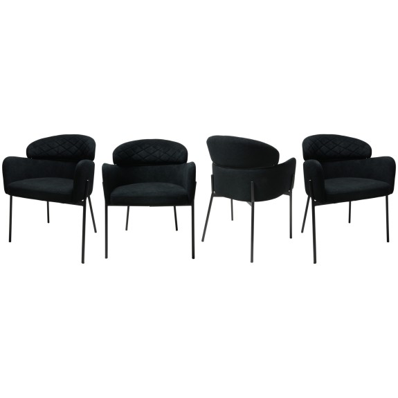 Krzesło Dankor Design Detroit nogi czarne obicie Curio w kolorze czarnym