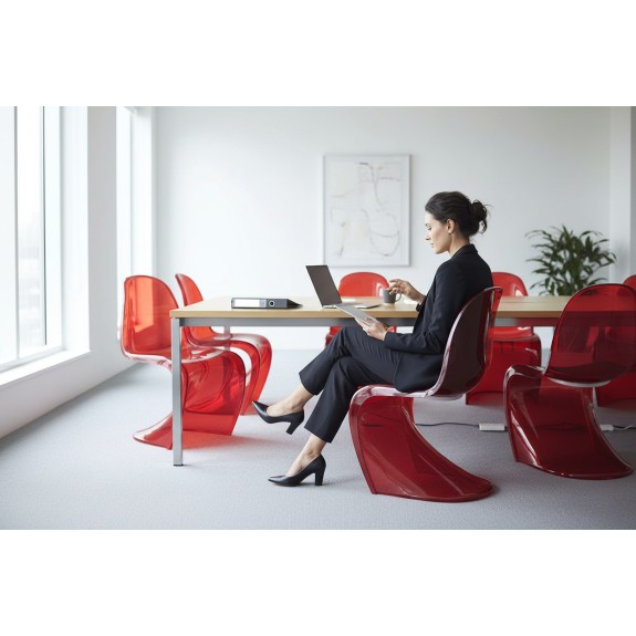 Krzesło Dankor Design Panton transparentny czerwony