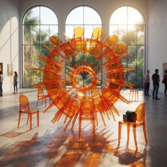 Krzesło Dankor Design Victoria Ghost przezroczysta pomarańczowa