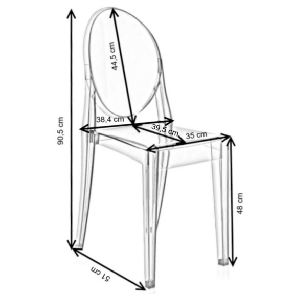 Krzesło Dankor Design Victoria Białe Poliwęglan Ghost Chair
