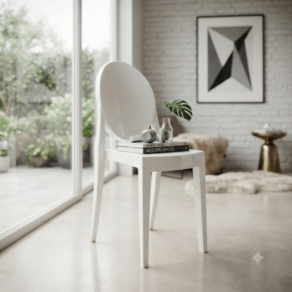 Krzesło Dankor Design Victoria Białe Poliwęglan Ghost Chair