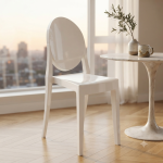 Krzesło Dankor Design Victoria Białe Poliwęglan Ghost Chair