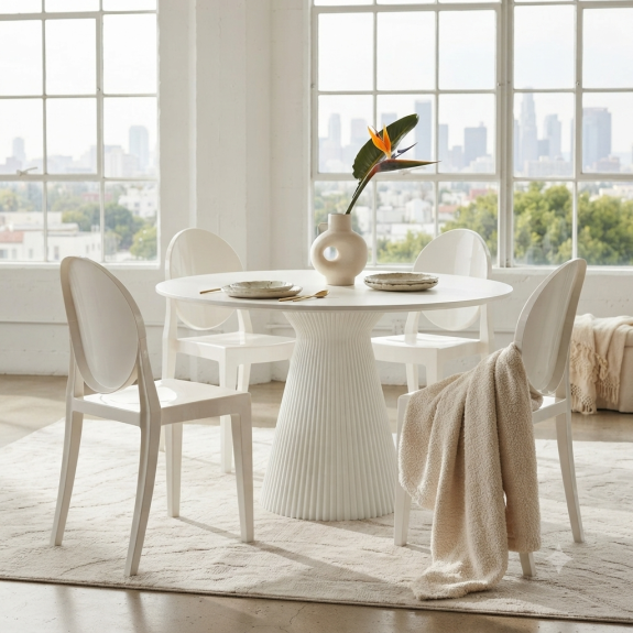 Krzesło Dankor Design Victoria Białe Poliwęglan Ghost Chair
