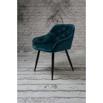 Fotel Dankor Design Velve welur Zieleń Morska