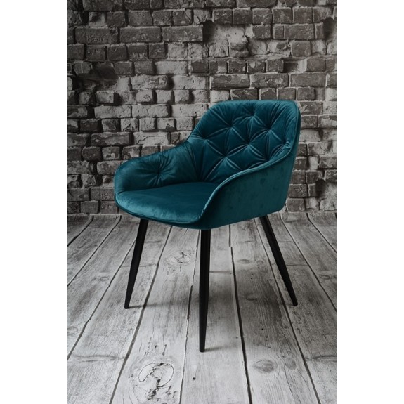 Fotel Dankor Design Velve welur Zieleń Morska