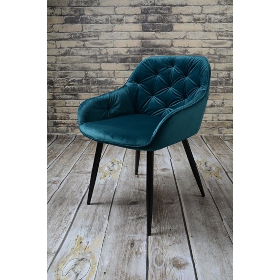 Fotel Dankor Design Velve welur Zieleń Morska