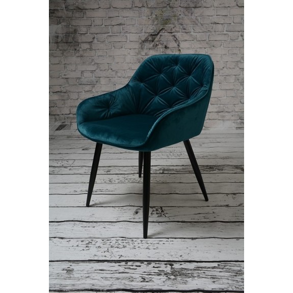 Fotel Dankor Design Velve welur Zieleń Morska