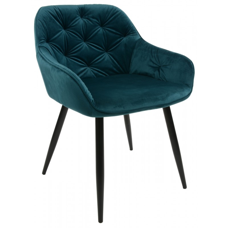 Fotel Dankor Design Velve welur Zieleń Morska